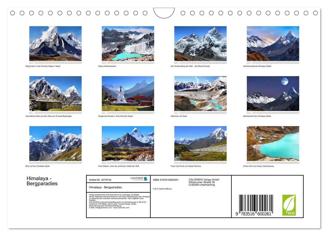 Bild: 9783516600261 | Himalaya - Bergparadies (Wandkalender 2026 DIN A4 quer), CALVENDO...