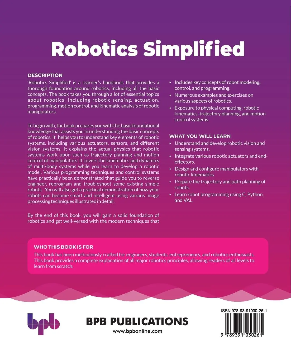 Rückseite: 9789391030261 | Robotics Simplified | Jisu Elsa Jacob (u. a.) | Taschenbuch | Englisch