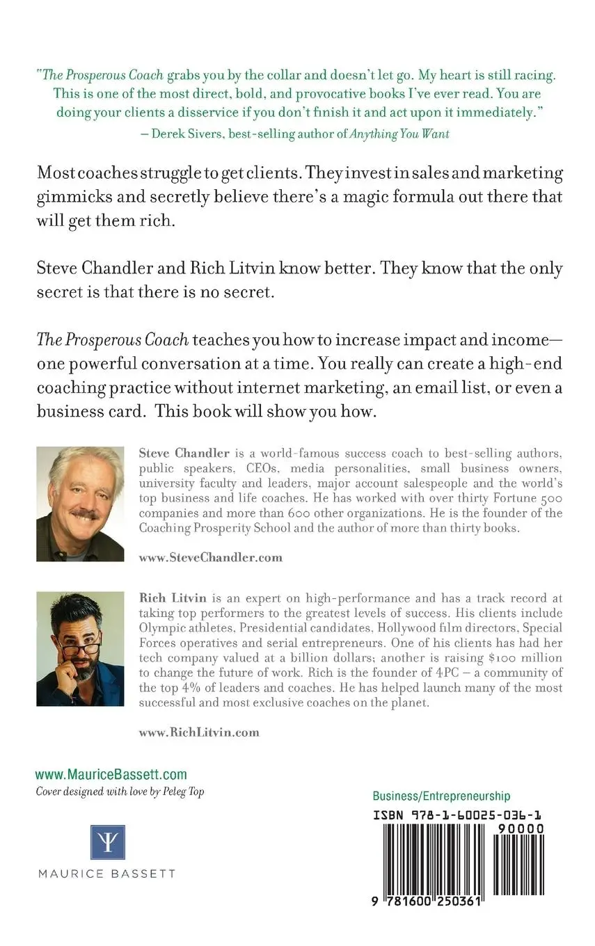 Rückseite: 9781600250361 | The Prosperous Coach | Steve Chandler (u. a.) | Buch | Englisch | 2018