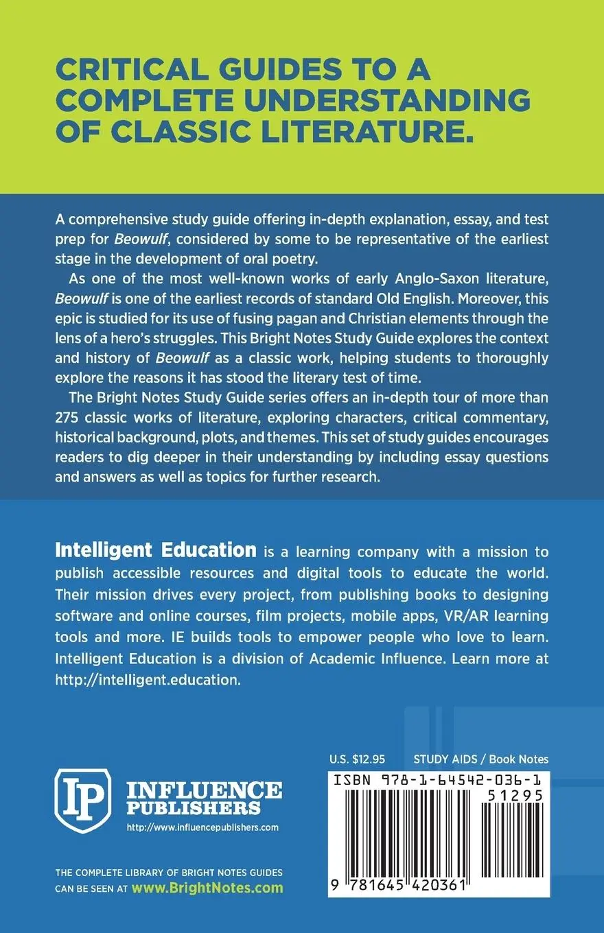 Rückseite: 9781645420361 | Study Guide to Beowulf | Taschenbuch | Bright Notes | Englisch | 2020