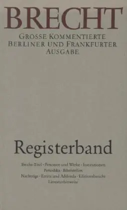 Cover: 9783351020361 | Registerband | Große kommentierte Berliner und Frankfurter Ausgabe