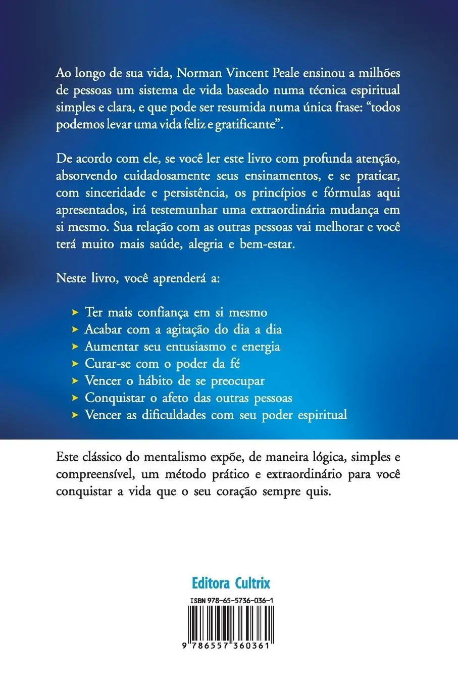 Rückseite: 9786557360361 | O Poder do Pensamento Positivo | Norman Vincent Peale | Taschenbuch