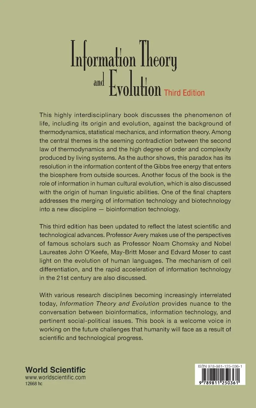 Rückseite: 9789811250361 | INFO THEORY &amp; EVOLUTION (3RD ED) | John Scales Avery | Buch | Gebunden