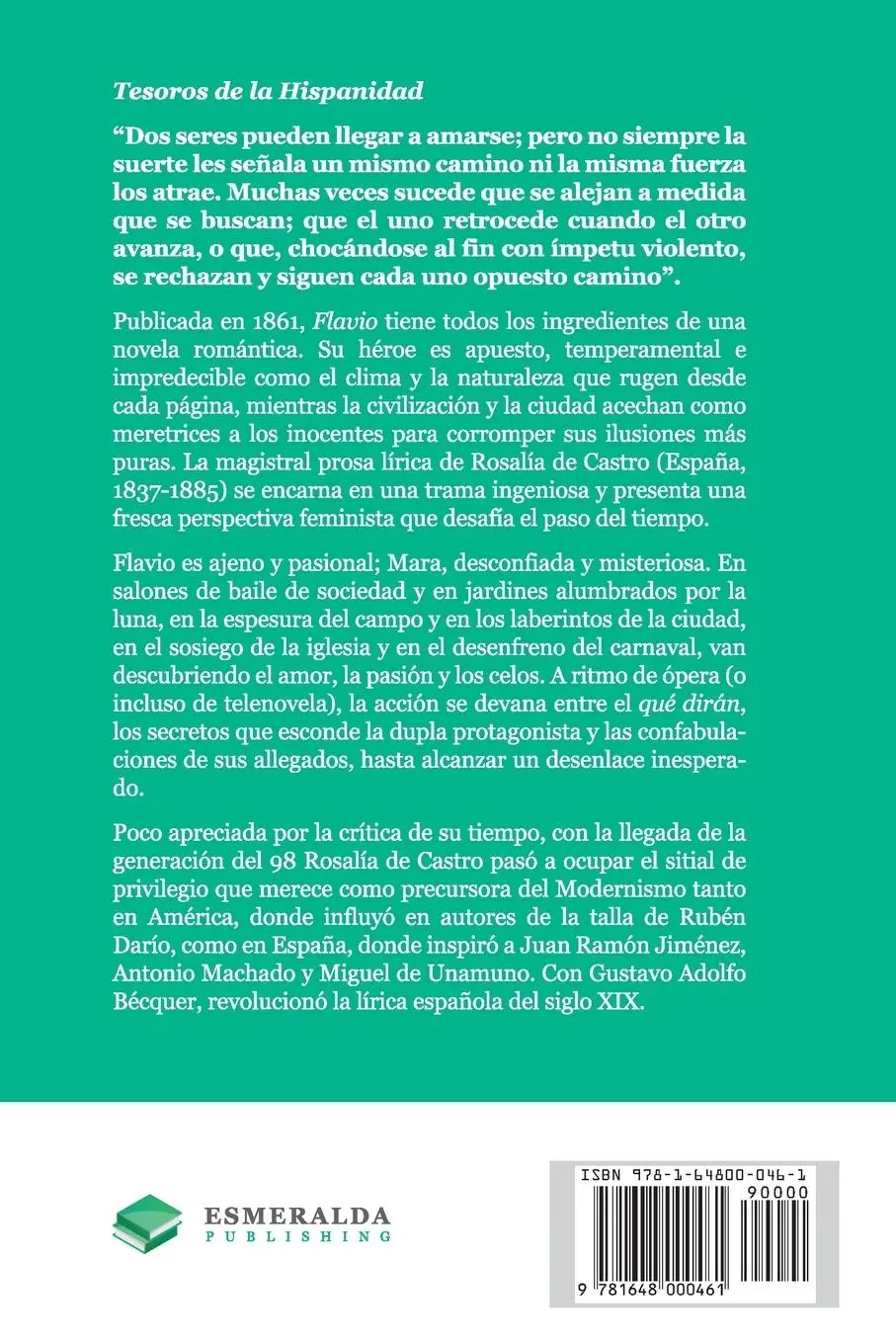 Rückseite: 9781648000461 | Flavio | Anotado | Rosalía De Castro | Taschenbuch | Spanisch | 2023