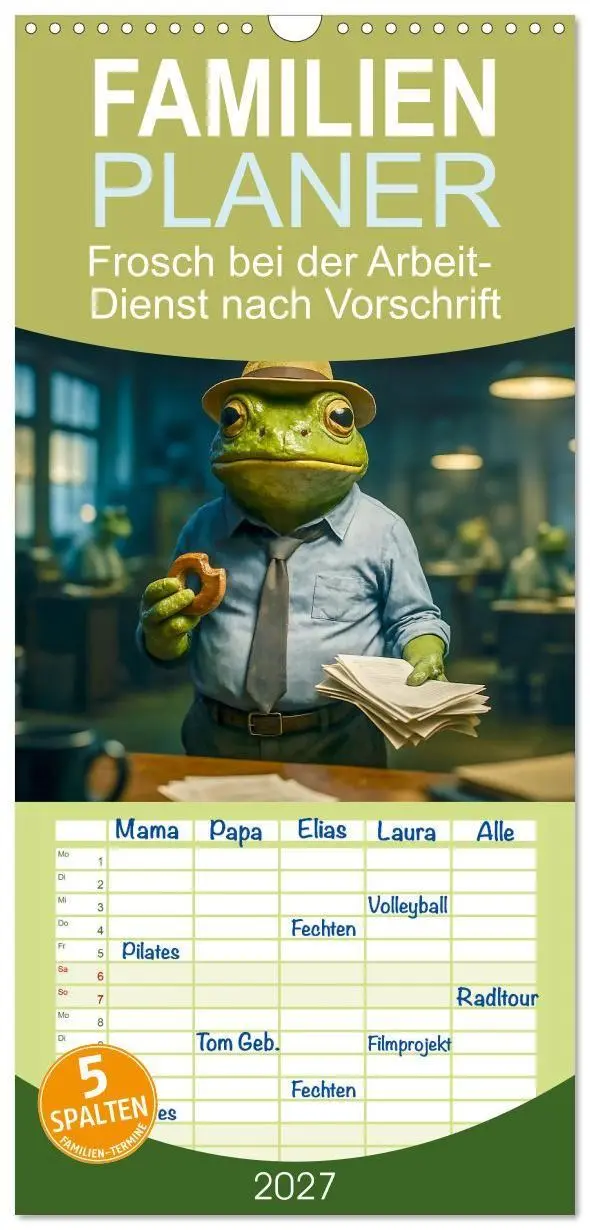 Cover: 9783594280461 | Familienplaner 2027 - Frosch bei der Arbeit- Dienst nach Vorschrift...