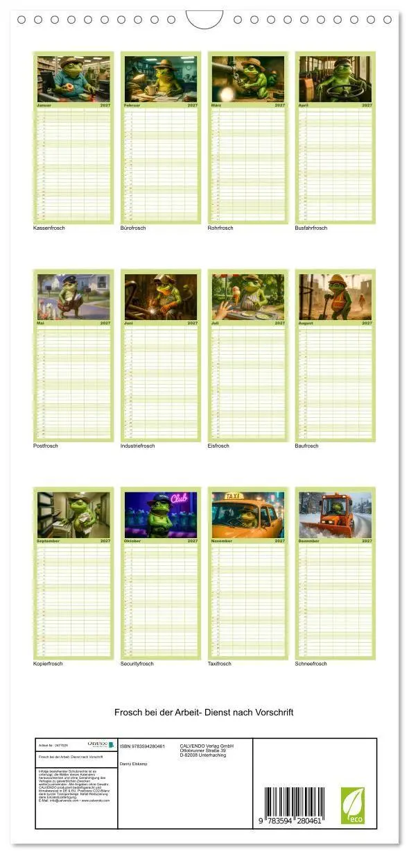 Bild: 9783594280461 | Familienplaner 2027 - Frosch bei der Arbeit- Dienst nach Vorschrift...