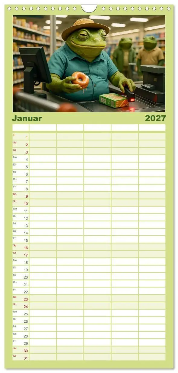 Bild: 9783594280461 | Familienplaner 2027 - Frosch bei der Arbeit- Dienst nach Vorschrift...