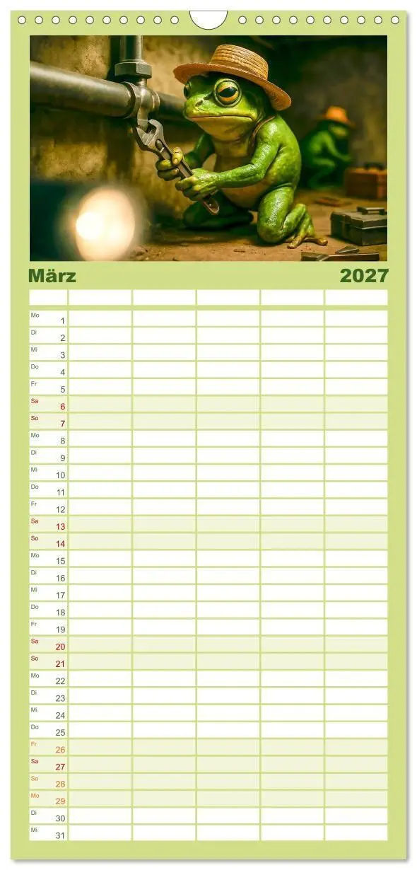 Bild: 9783594280461 | Familienplaner 2027 - Frosch bei der Arbeit- Dienst nach Vorschrift...