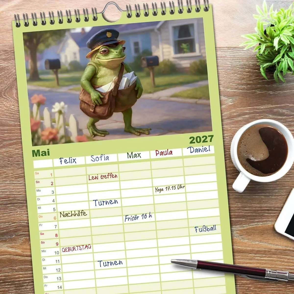 Bild: 9783594280461 | Familienplaner 2027 - Frosch bei der Arbeit- Dienst nach Vorschrift...