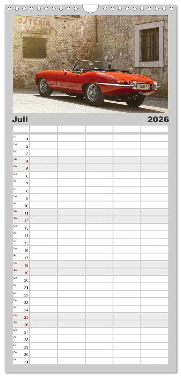 Bild: 9783516500561 | Familienplaner 2026 - Der schönste Sportwagen der Welt mit 5...