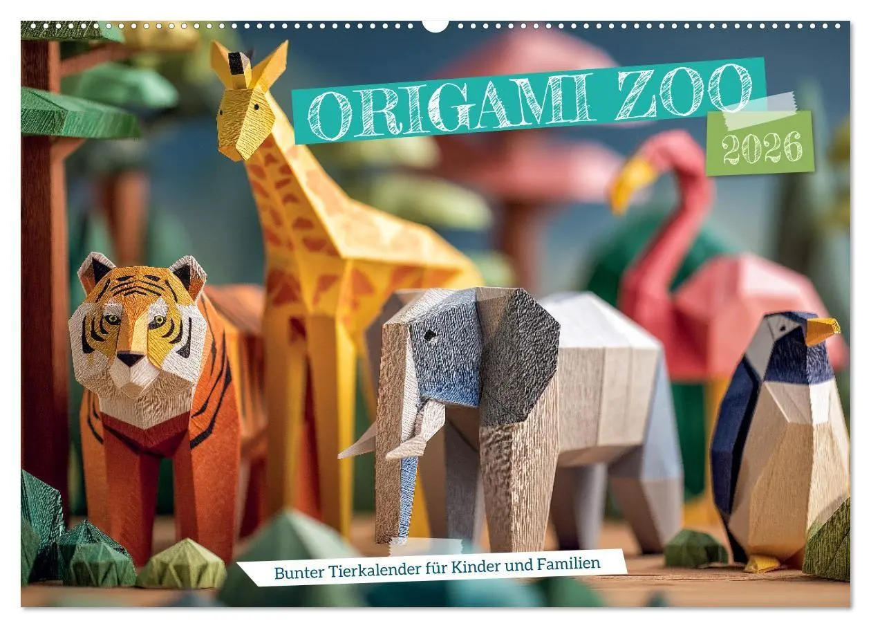 Cover: 9783516670561 | Origami Zoo - Bunter Tierkalender für Kinder und Familien...