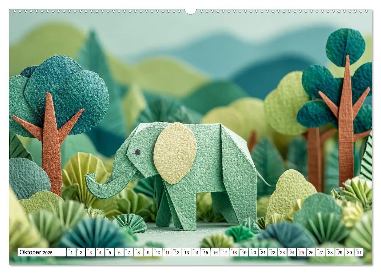 Bild: 9783516670561 | Origami Zoo - Bunter Tierkalender für Kinder und Familien...