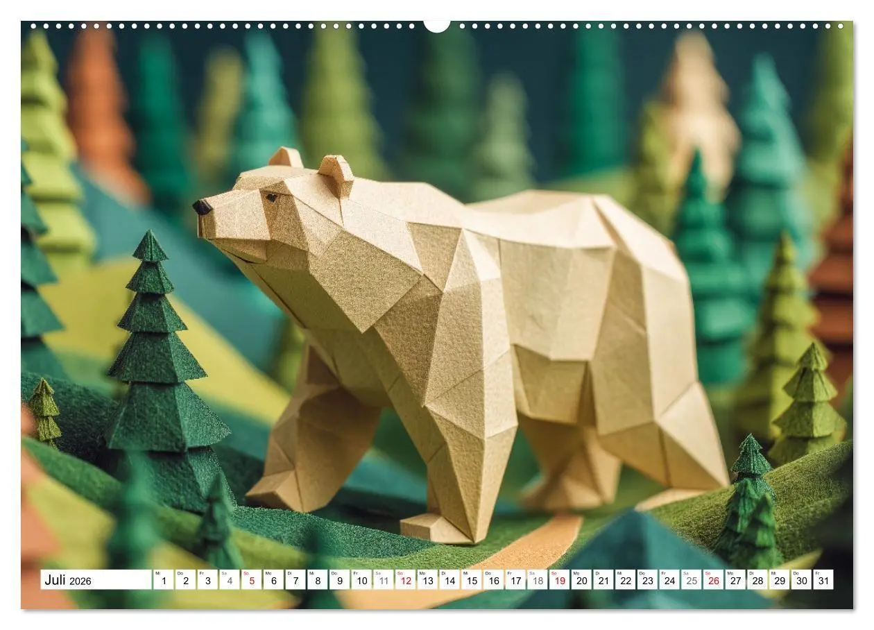 Bild: 9783516670561 | Origami Zoo - Bunter Tierkalender für Kinder und Familien...