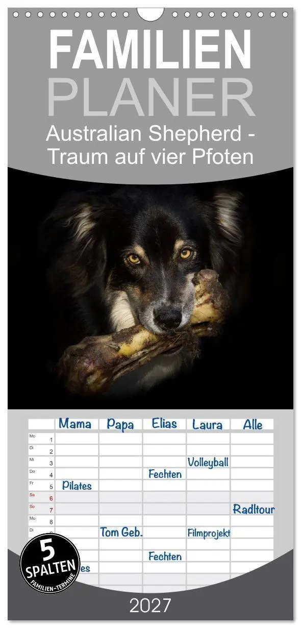 Cover: 9783594330661 | Familienplaner 2027 - Australian Shepherd - Traum auf vier Pfoten...