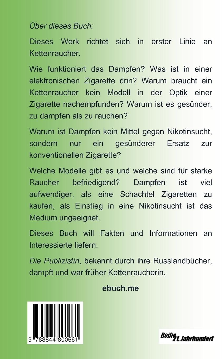 Rückseite: 9783844800661 | Dampfzeichen | E-Zigarettenbrevier | Sandra Ravioli | Taschenbuch