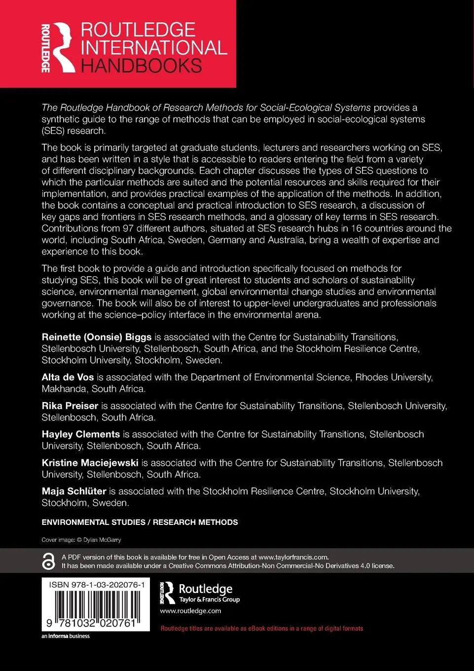 Rückseite: 9781032020761 | The Routledge Handbook of Research Methods for Social-Ecological...