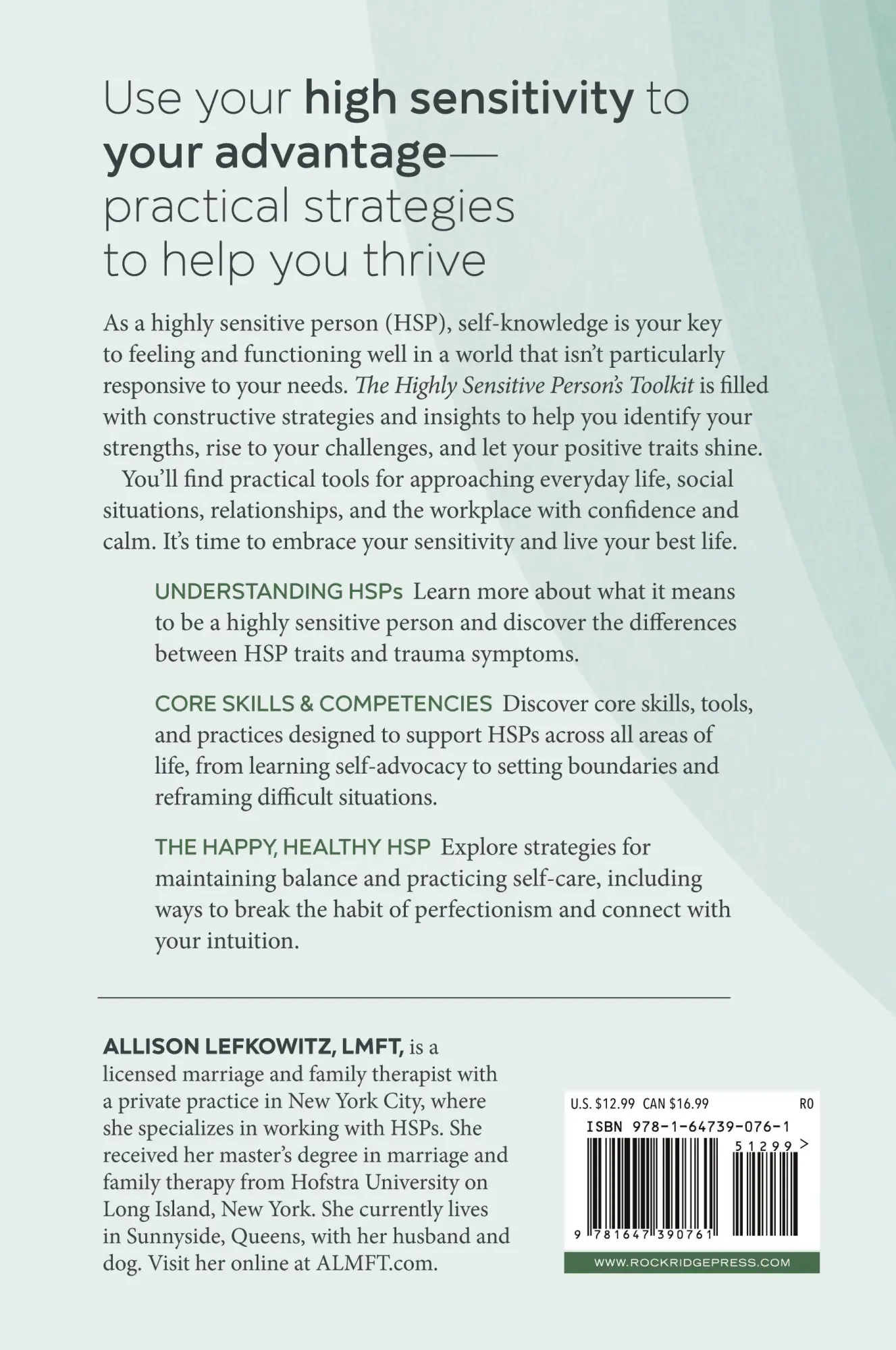 Rückseite: 9781647390761 | The Highly Sensitive Person's Toolkit | Allison Lefkowitz | Buch