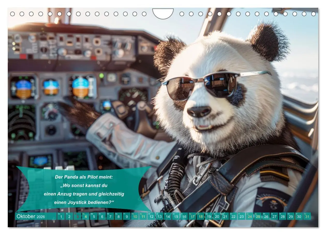 Bild: 9783457320761 | Der tierisch lustige Piloten-Kalender (Wandkalender 2026 DIN A4...