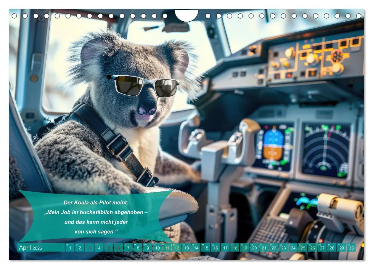 Bild: 9783457320761 | Der tierisch lustige Piloten-Kalender (Wandkalender 2026 DIN A4...