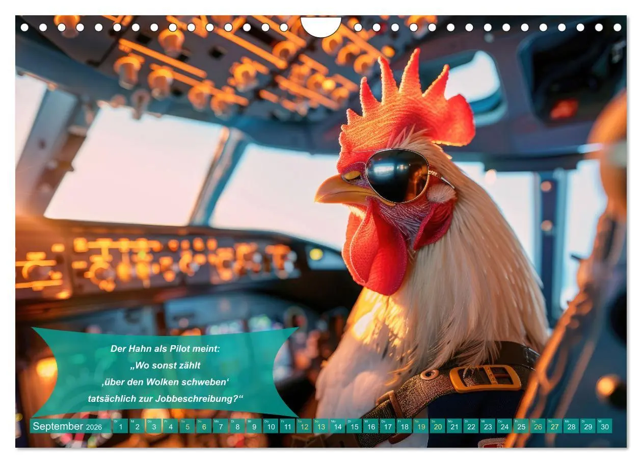 Bild: 9783457320761 | Der tierisch lustige Piloten-Kalender (Wandkalender 2026 DIN A4...