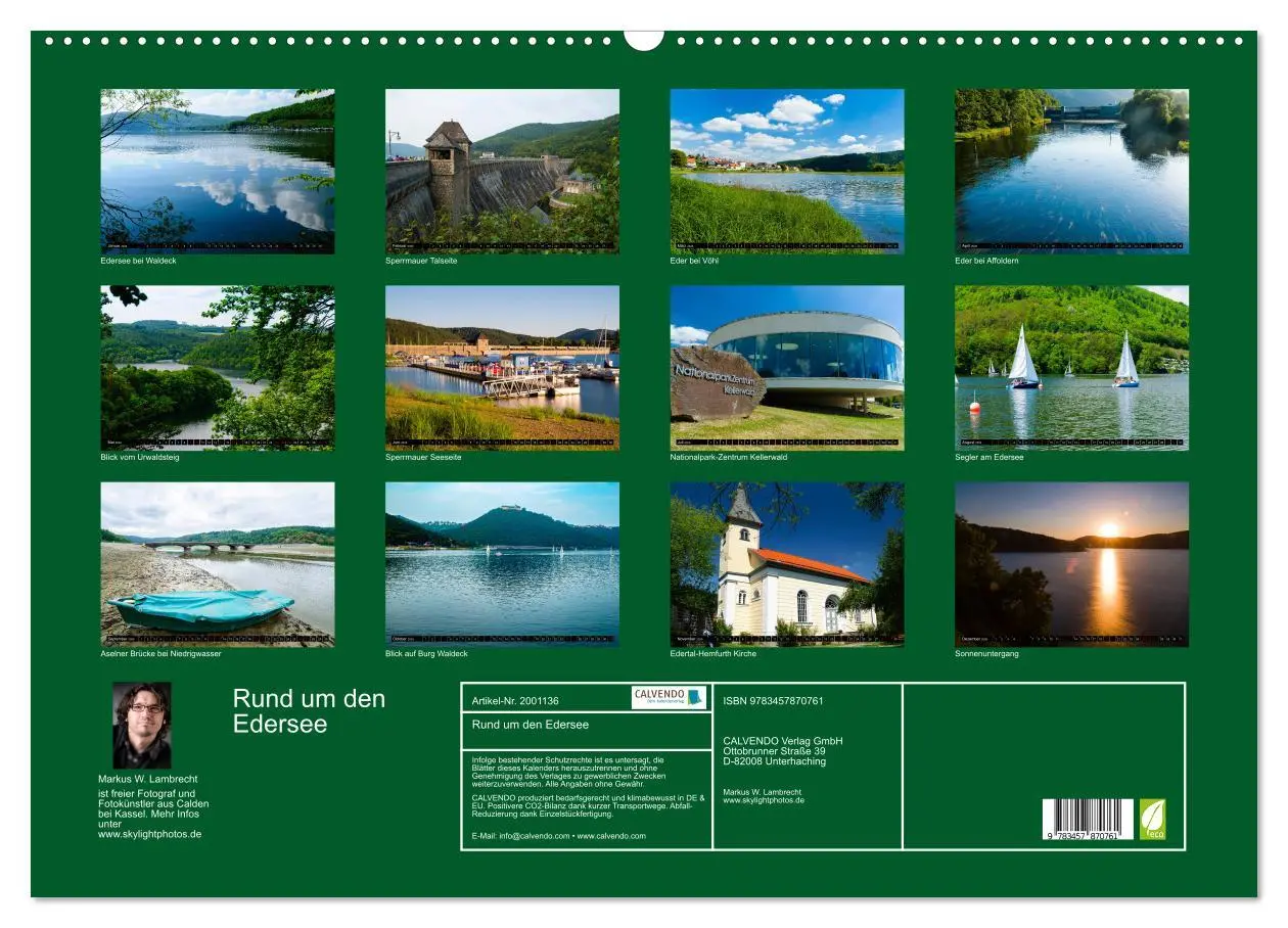 Bild: 9783457870761 | Rund um den Edersee (Wandkalender 2026 DIN A2 quer), CALVENDO...