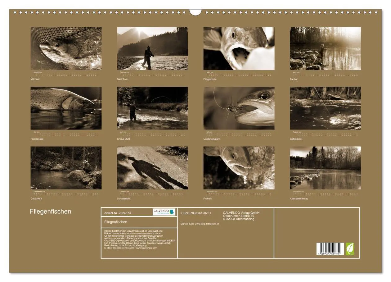 Bild: 9783516100761 | Fliegenfischen (Wandkalender 2026 DIN A2 quer), CALVENDO...