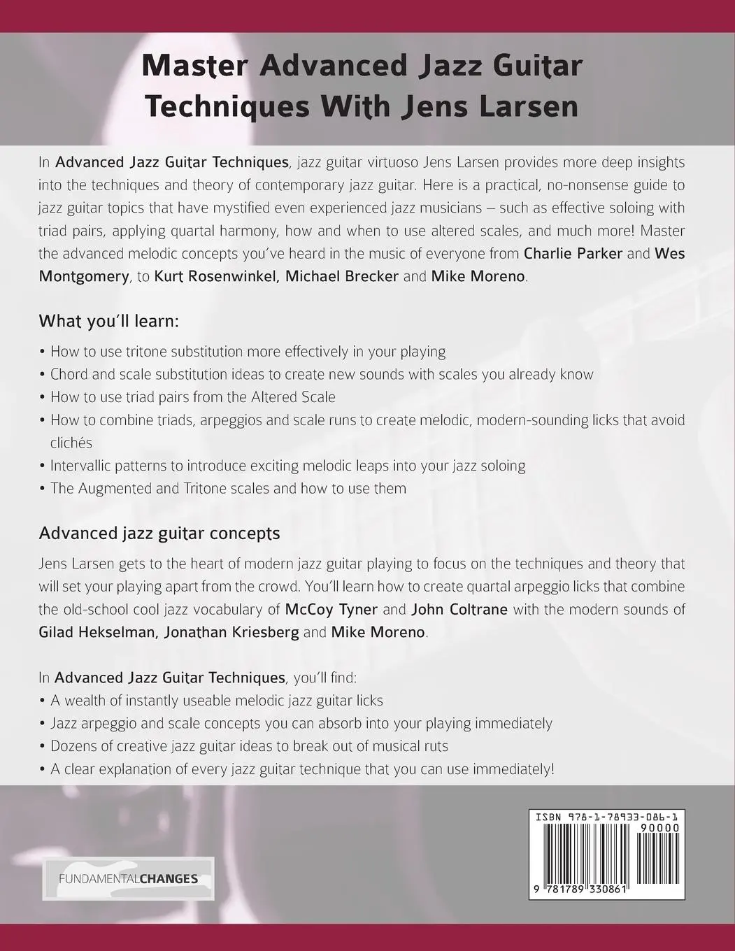Rückseite: 9781789330861 | Advanced Jazz Guitar Concepts | Jens Larsen (u. a.) | Taschenbuch