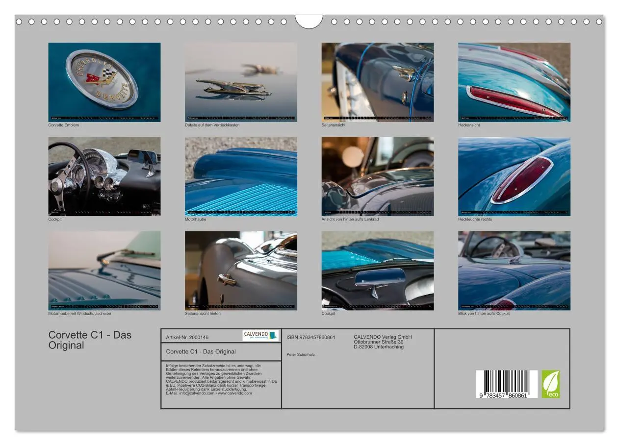 Bild: 9783457860861 | Corvette C1 - Das Original (Wandkalender 2026 DIN A3 quer),...