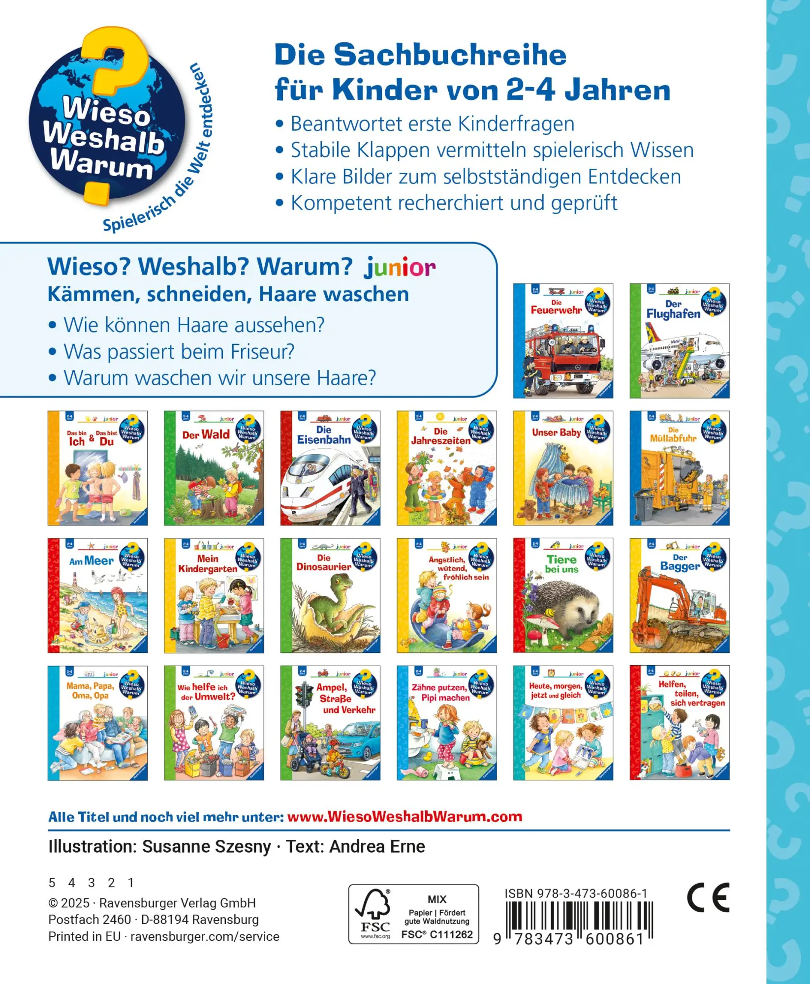 Rückseite: 9783473600861 | Wieso? Weshalb? Warum? junior, Band 79 - Kämmen, schneiden, Haare...