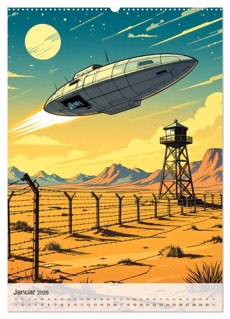 Bild: 9783516710861 | Wir sind nicht allein - UFO-Mythen (Wandkalender 2026 DIN A2 hoch),...