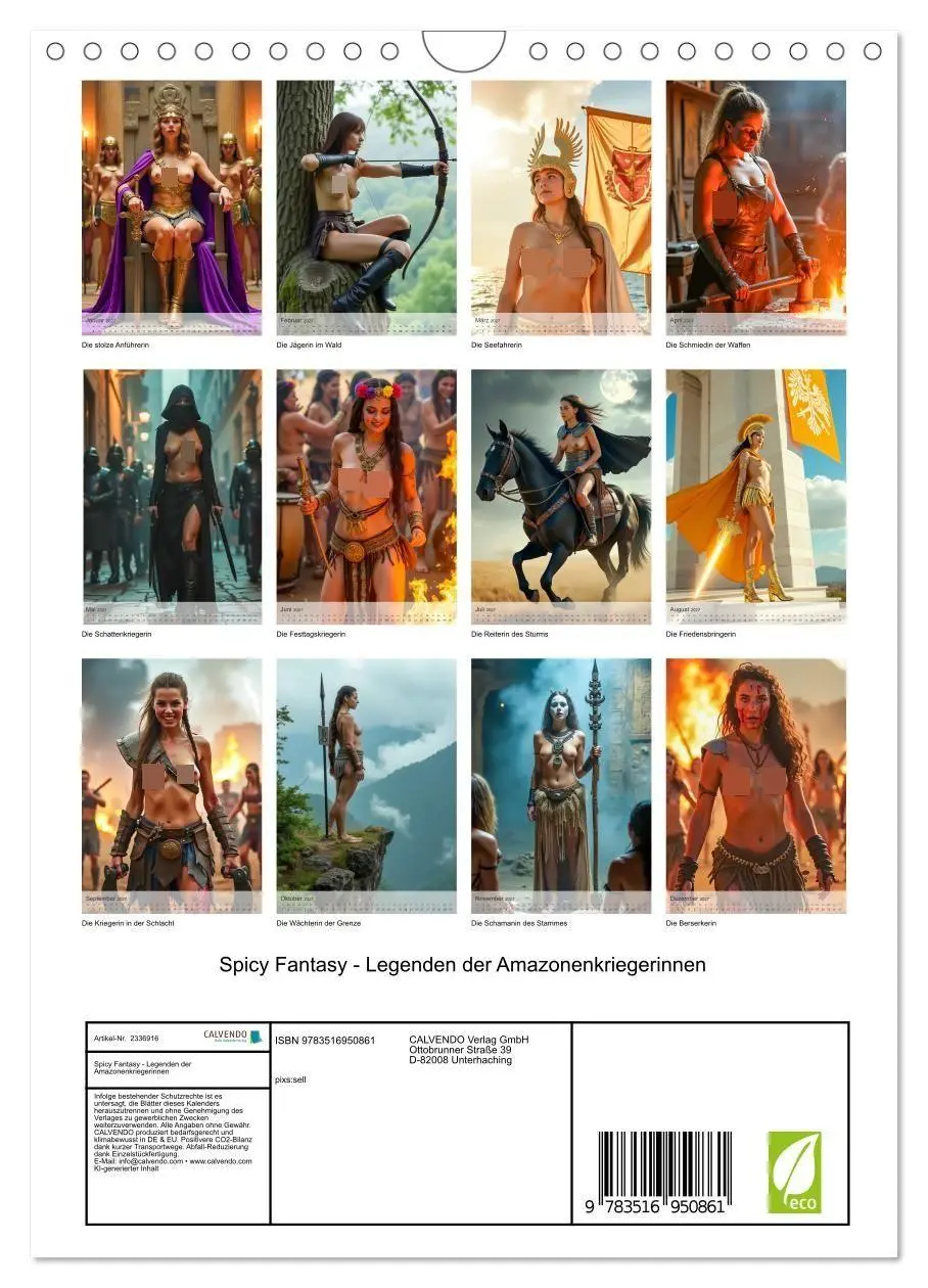 Bild: 9783516950861 | Spicy Fantasy - Legenden der Amazonenkriegerinnen (Wandkalender...