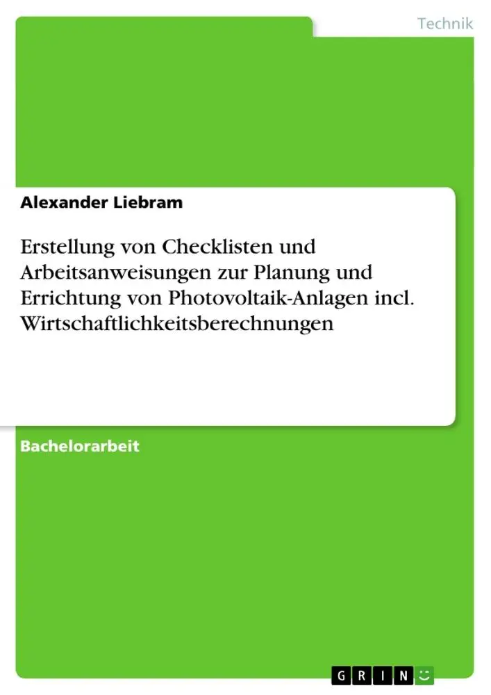 Cover: 9783640530861 | Erstellung von Checklisten und Arbeitsanweisungen zur Planung und...