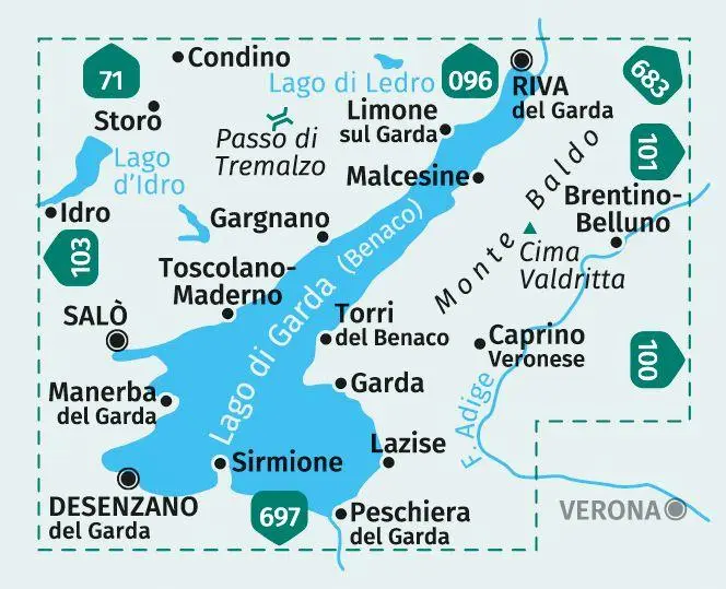 Bild: 9783991540861 | KOMPASS Wanderkarte 102 Gardasee, Lago di Garda, Lake Garda, Monte...