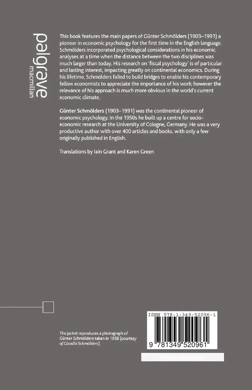 Rückseite: 9781349520961 | The Psychology of Money and Public Finance | G. Schmölders | Buch | ix