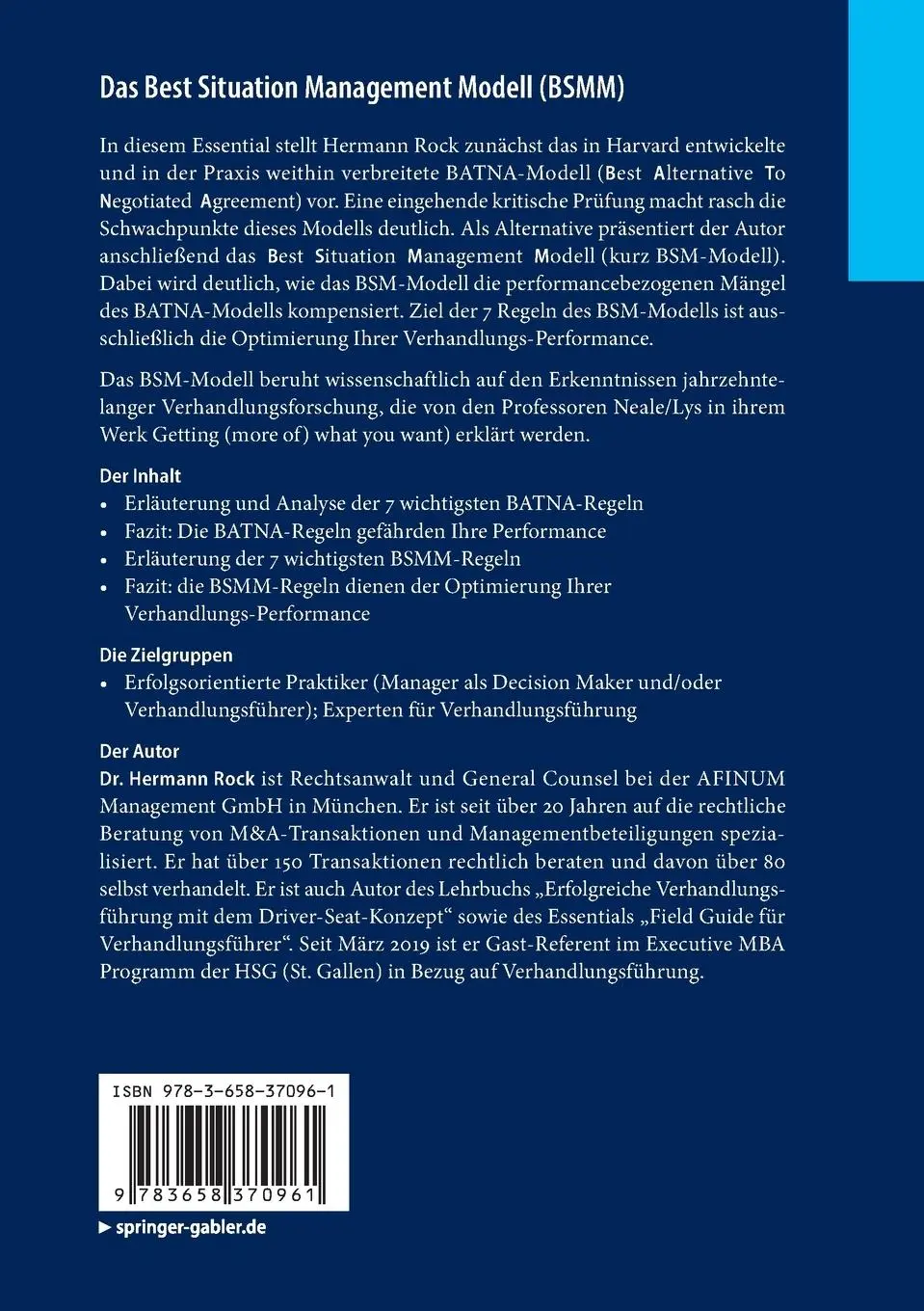 Rückseite: 9783658370961 | Das Best Situation Management Modell (BSMM) | Hermann Rock | Buch