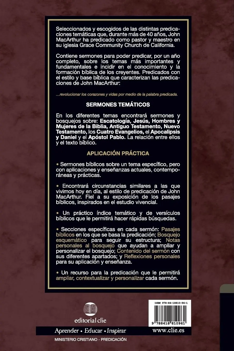 Rückseite: 9788418810961 | El Grandes Temas de la Biblia | John F. Macarthur | Taschenbuch | 2022