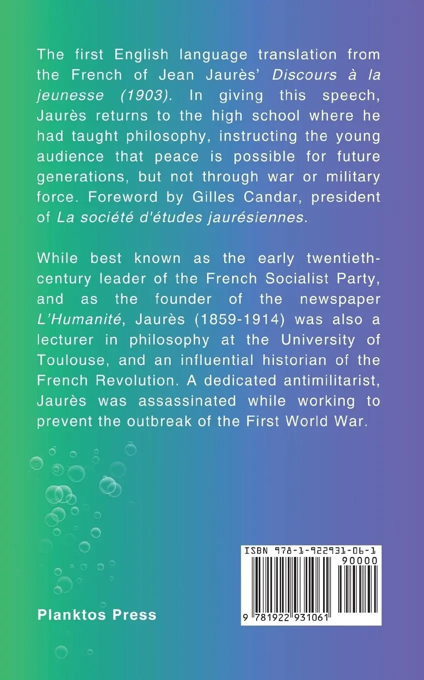 Rückseite: 9781922931061 | Speech To The Youth | Jean Jaurès | Taschenbuch | Englisch | 2024