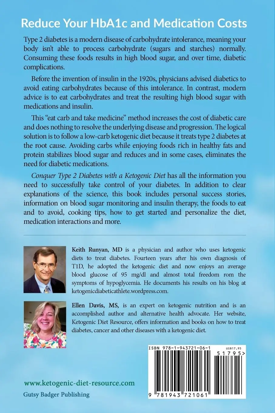Rückseite: 9781943721061 | Conquer Type 2 Diabetes with a Ketogenic Diet | Ellen Davis (u. a.)