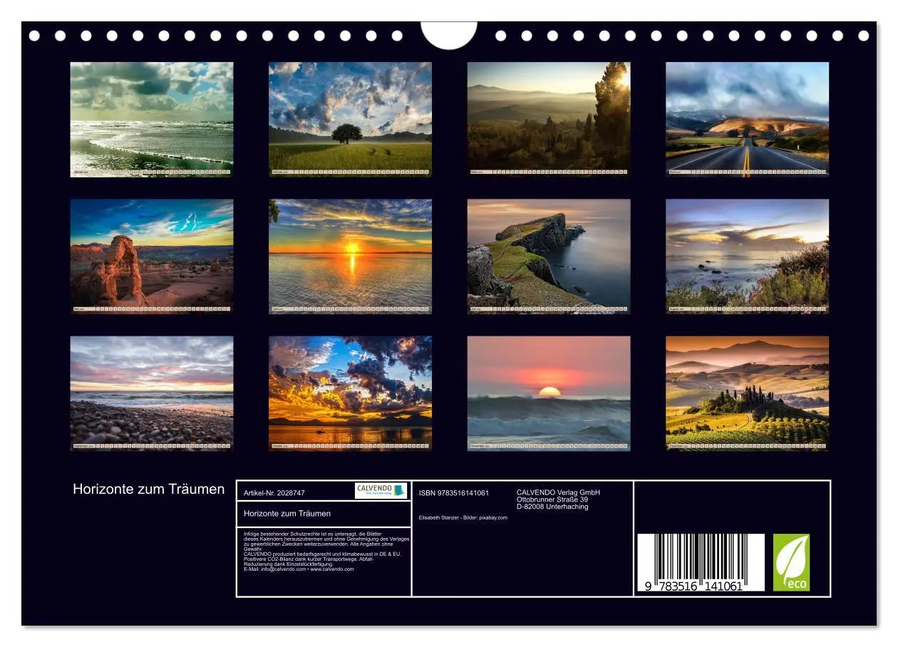 Bild: 9783516141061 | Horizonte zum Träumen (Wandkalender 2026 DIN A4 quer), CALVENDO...