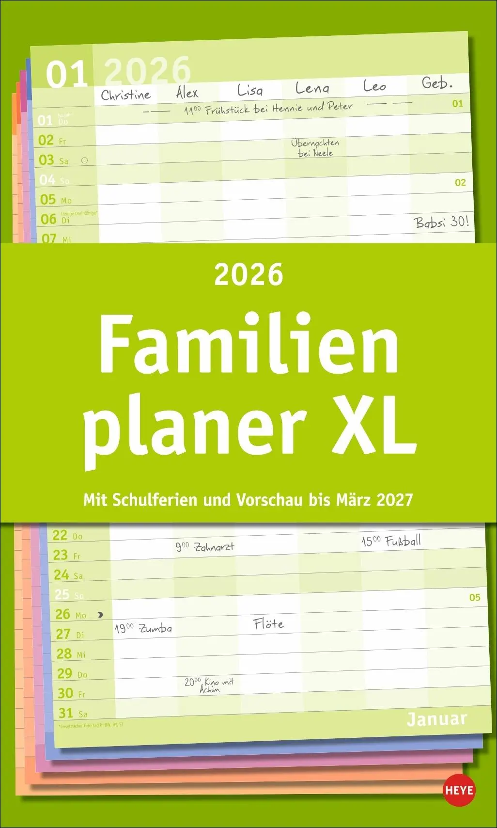 Cover: 9783756411061 | Basic Familienplaner XL 2026 | Heye | Kalender | Basic Planer Heye
