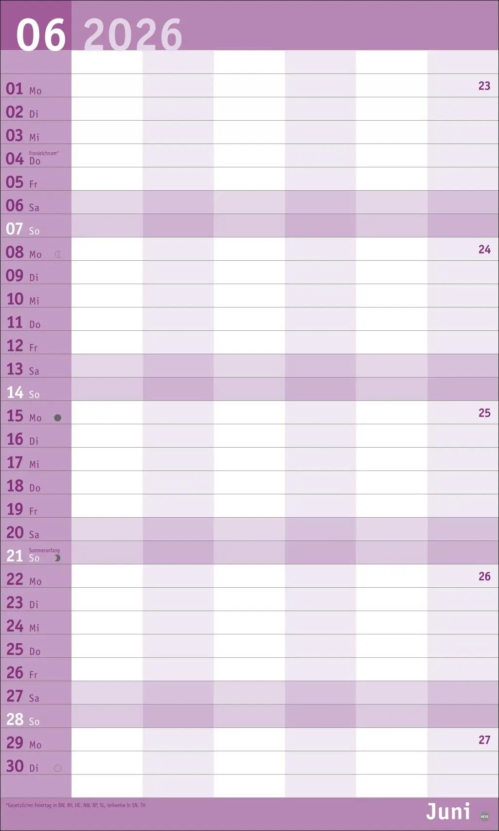 Bild: 9783756411061 | Basic Familienplaner XL 2026 | Heye | Kalender | Basic Planer Heye