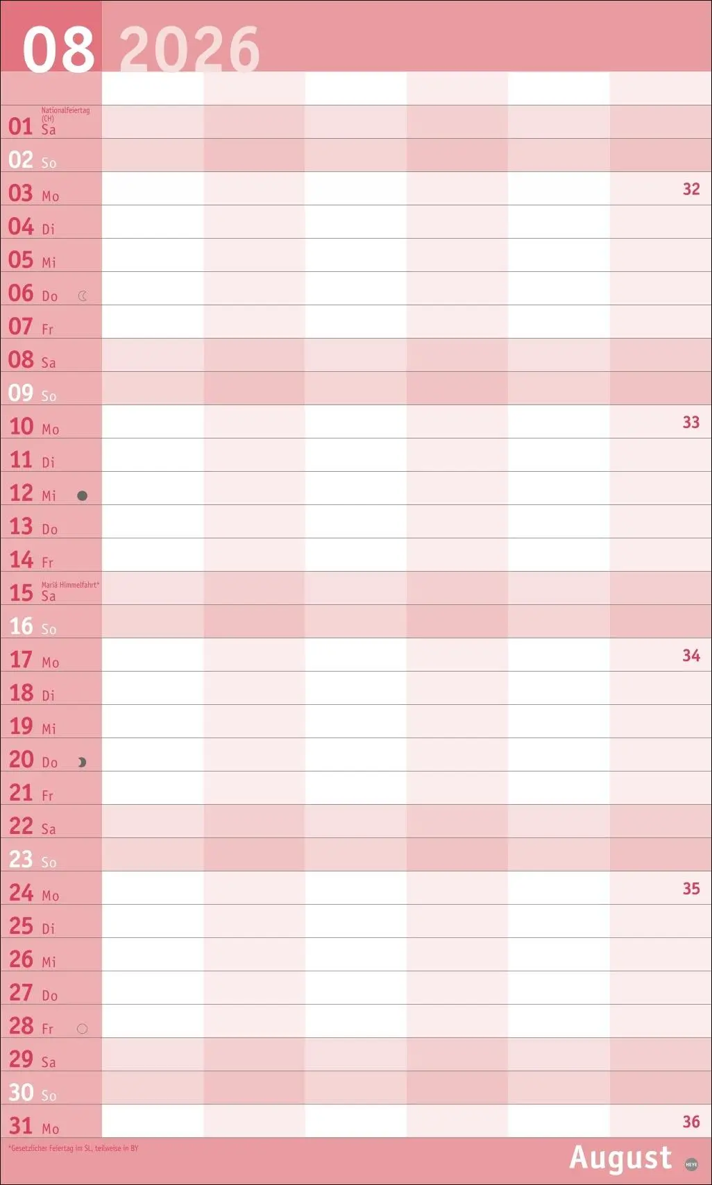 Bild: 9783756411061 | Basic Familienplaner XL 2026 | Heye | Kalender | Basic Planer Heye