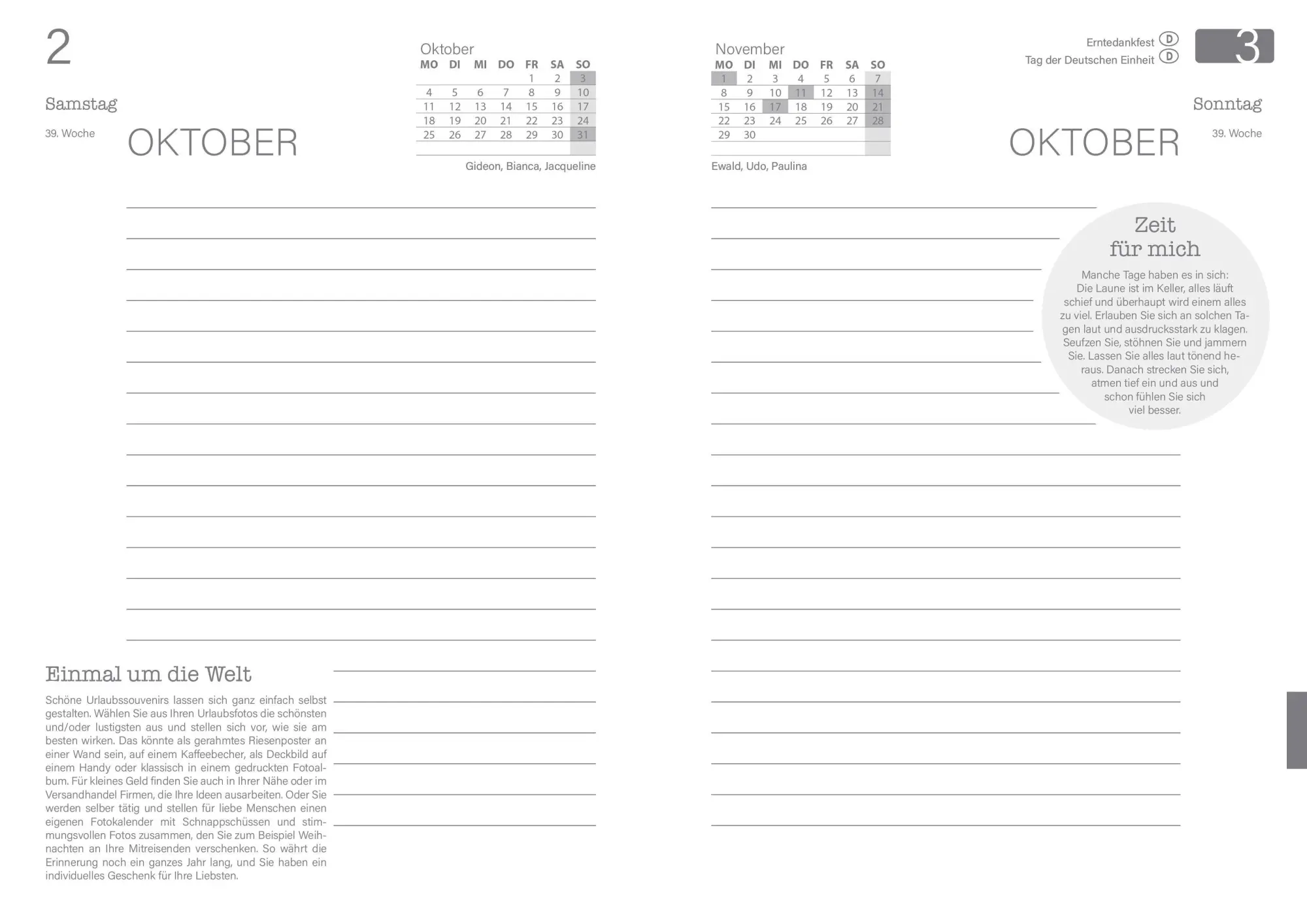 Bild: 4262480691161 | Buchkalender A5 2027 Schwarz - Je Tag 2 Seiten - 21 x 15 cm | Kalender