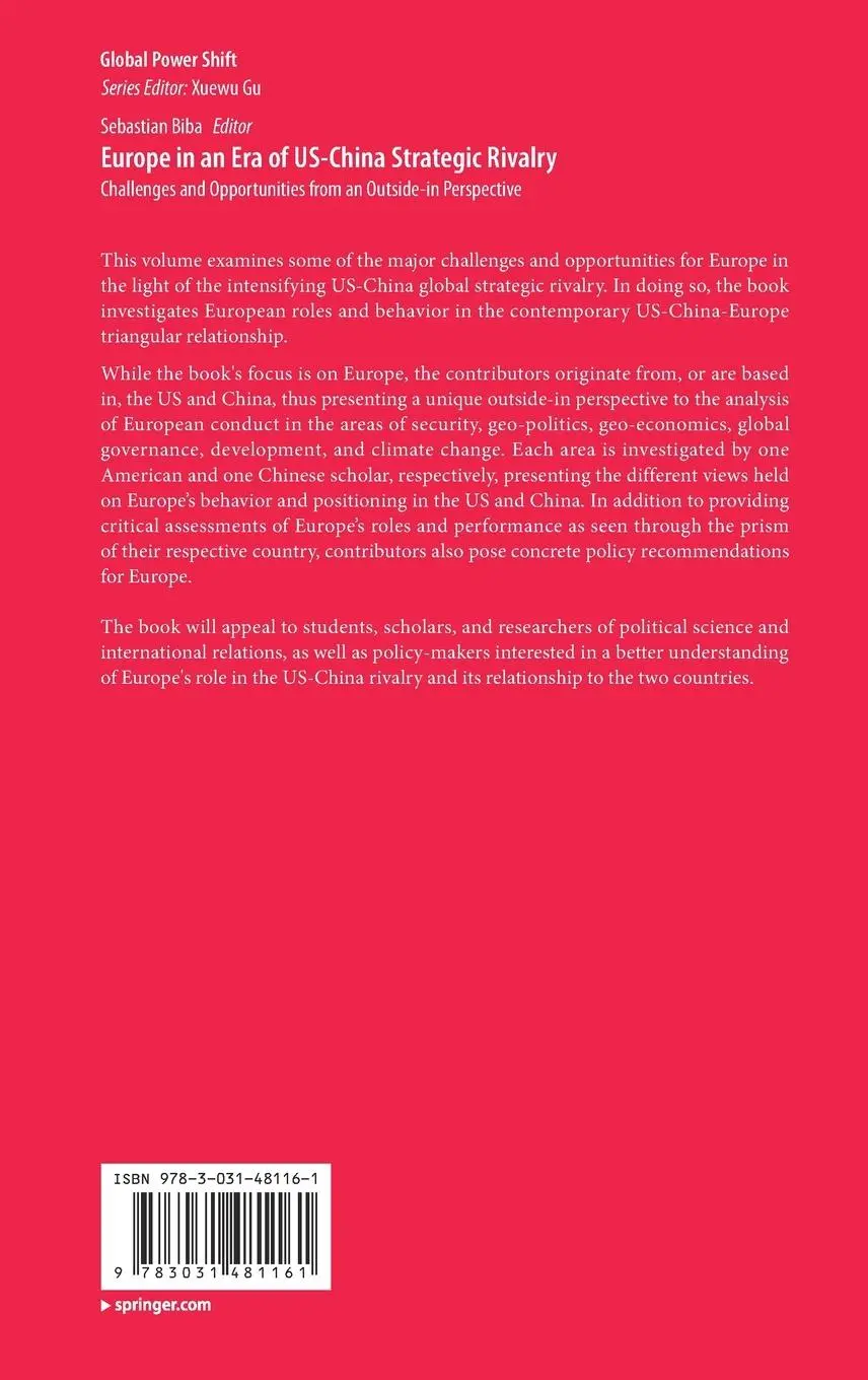 Rückseite: 9783031481161 | Europe in an Era of US-China Strategic Rivalry | Sebastian Biba | Buch