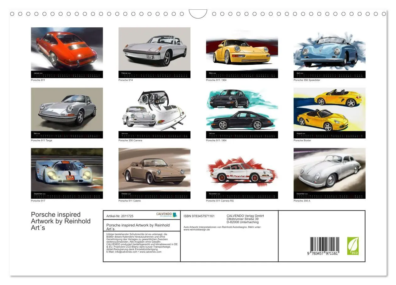 Bild: 9783457971161 | Porsche inspired Artwork by Reinhold Art´s (Wandkalender 2026 DIN...