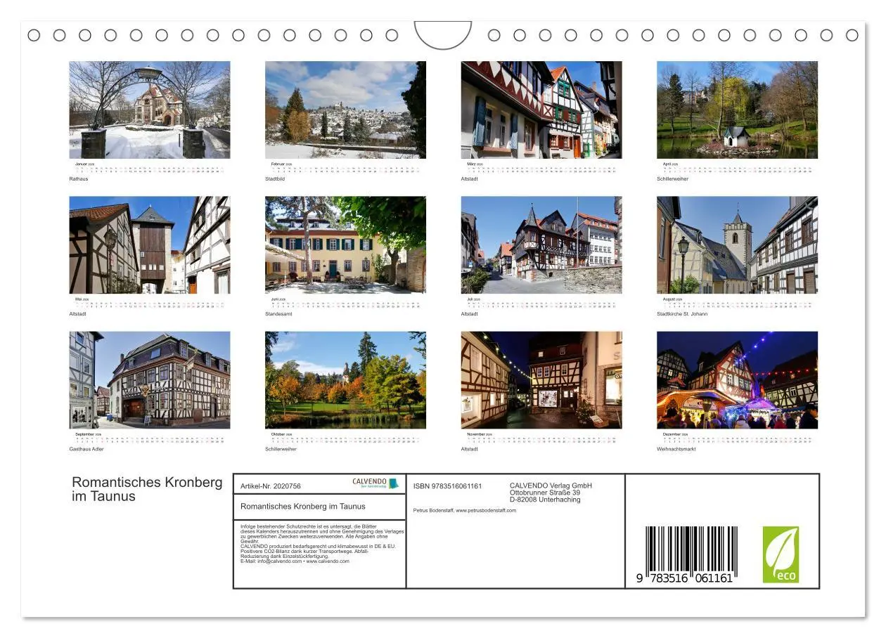 Bild: 9783516061161 | Romantisches Kronberg im Taunus (Wandkalender 2026 DIN A4 quer),...