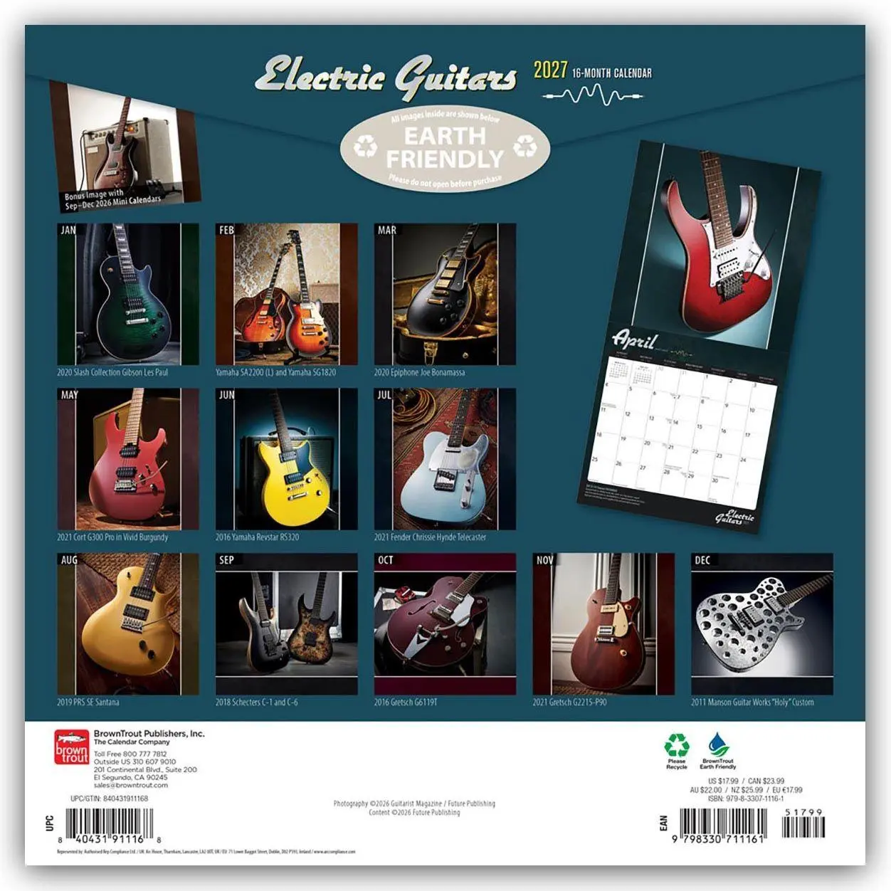 Rückseite: 9798330711161 | Electric Guitars - Elektrische Gitarren 2027 - 16-Monatskalender
