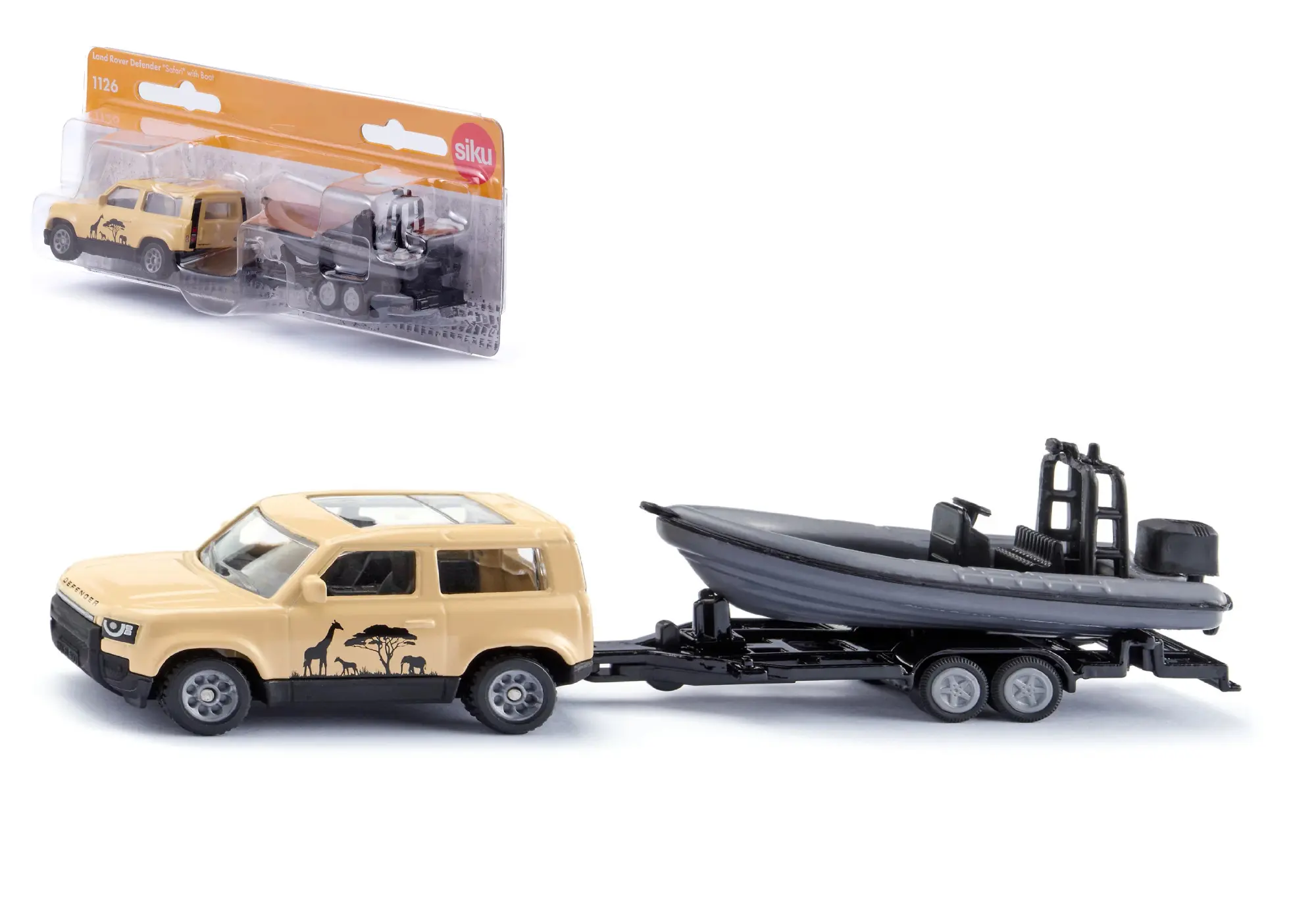 Cover: 4006874011261 | Siku 1126 - Land Rover Defender Safari with Boat, 170x36x41mm | 2026