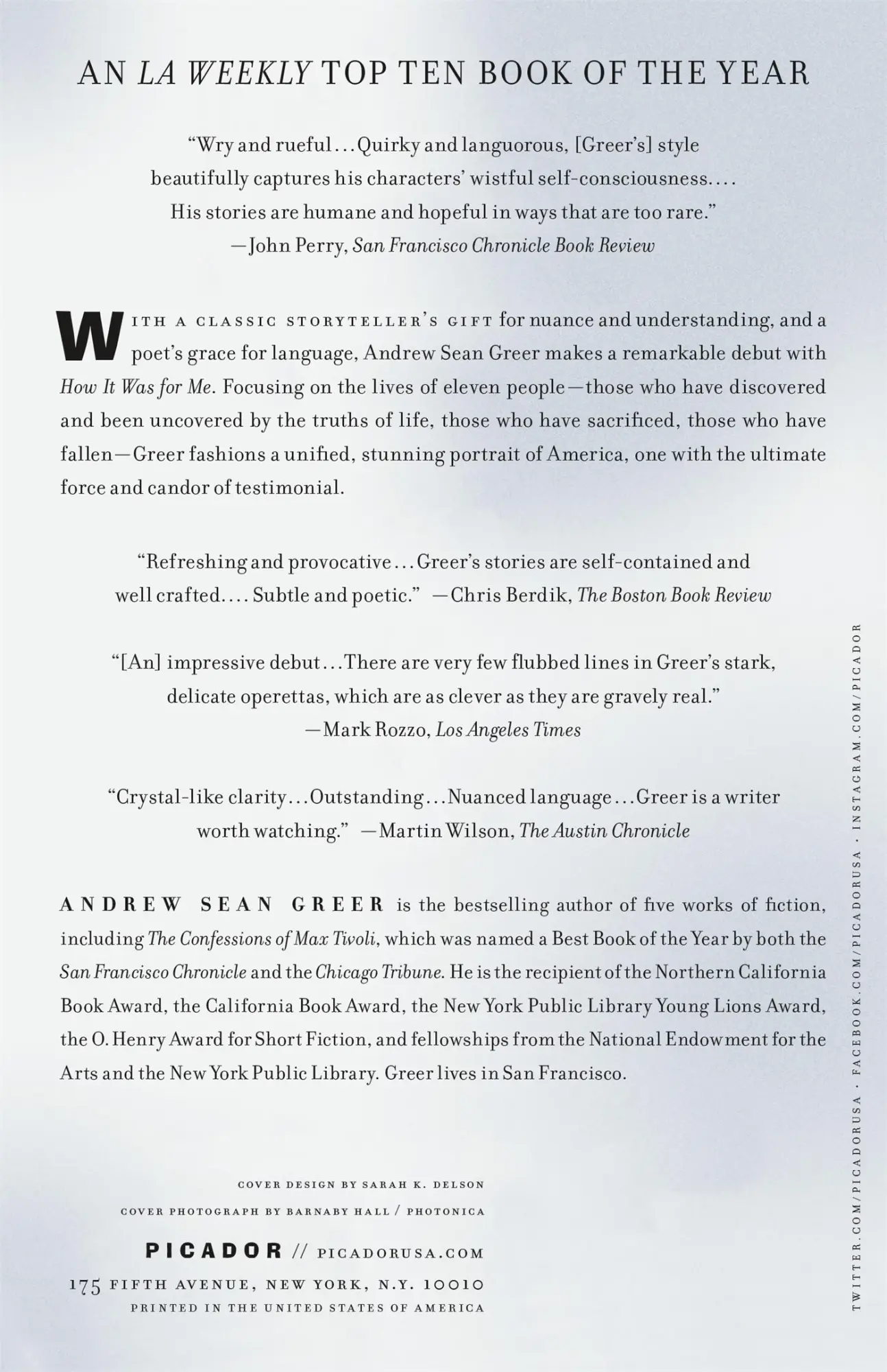 Rückseite: 9780312241261 | How It Was | Andrew Sean Greer | Taschenbuch | Kartoniert / Broschiert
