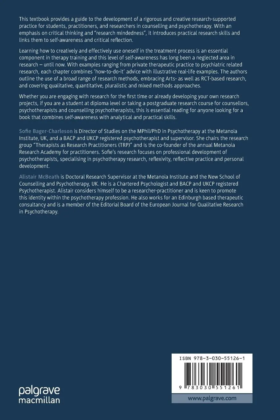 Rückseite: 9783030551261 | Enjoying Research in Counselling and Psychotherapy | McBeath (u. a.)
